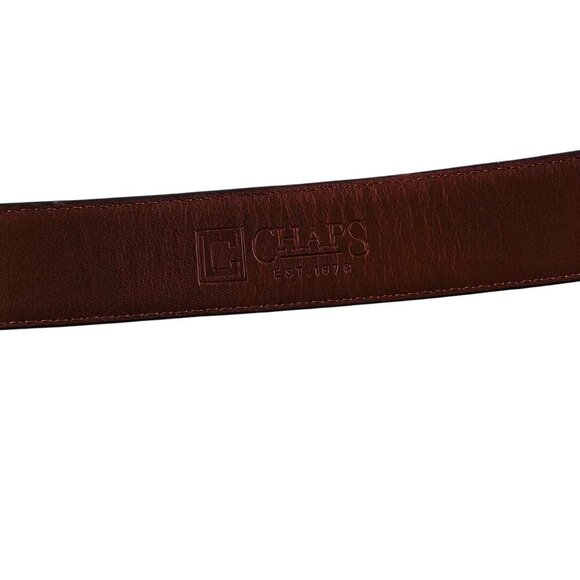 Brown Leather Chaps Belt With Silver Buckle 36/90 Mens Classic Style - Picture 4 of 6